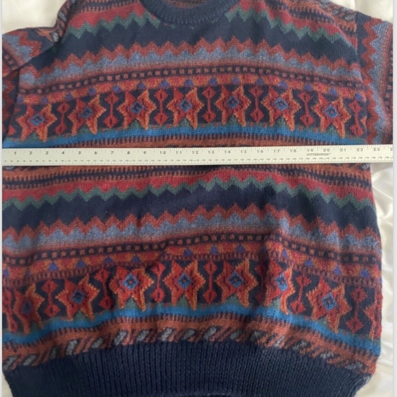 VINTAGE THE PERUVIAN CONNECTION HANDMADE 100% ALPACA COLORFUL COSBY SWEATER MED - Picture 5 of 7